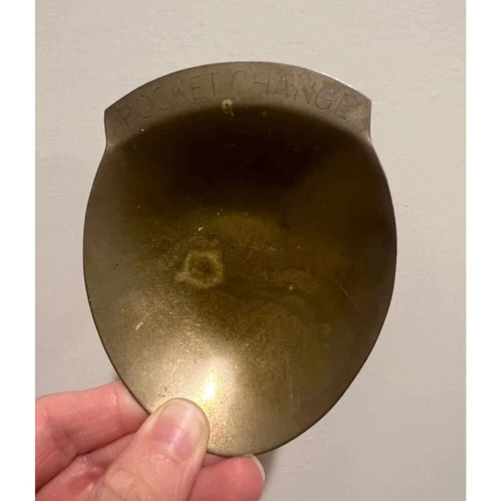 Vintage Solid Brass "Pocket Change" Catchall Tray / Valet Dish